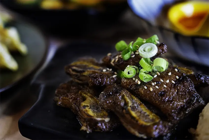 Close-up of grilled short ribs